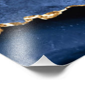 アガテネイビーブルー金ゴールドグリッタージェムストーン名前をカスタムする フォトプリント            (角)