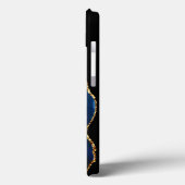 アガテネイビーブルー金ゴールドグリッターモノグラムiPhoneケース Case-Mate iPhoneケース (裏面 / 左)