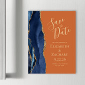 アガテネイビーブルー金ゴールドバーンドオレンジ磁気カード