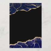 アガテネイビーブルー金ゴールドブルー結婚ズ 招待状 (裏面)