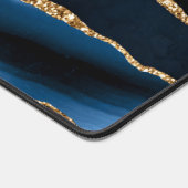 アガテネイビーブルー金ゴールド大理石 デスクマット (コーナー)