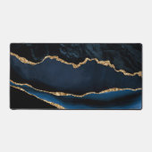 アガテネイビーブルー金ゴールド大理石 デスクマット (正面)