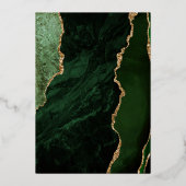 アガテハンターグリーン金ゴールドダーク結婚ズ 箔招待状 (裏面)