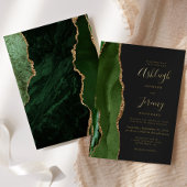 アガテハンターグリーン金ゴールドダーク結婚ズ 箔招待状