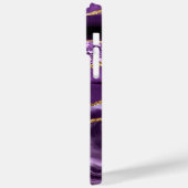 アガテパープルバイオレット金ゴールド大理石名ギフト Case-Mate iPhoneケース (裏面 / 左)