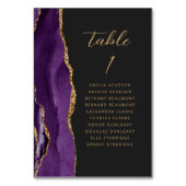 アガテパープルモダン金ゴールドスクリプ結婚ト テーブルナンバー (裏面)