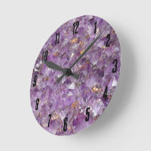 アガテパープル結晶 ラウンド壁時計 (傾斜)
