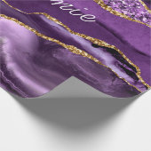 アガテパープル金ゴールドグリッターあなたの名前ラッピング紙 ラッピングペーパー (角)