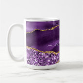 アガテパープル金ゴールドグリッターコーヒーマグ名前をカスタムする コーヒーマグカップ (左)