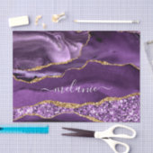 アガテパープル金ゴールドグリッターティッシュペーパーあなたの名前 薄葉紙 (クラフト)