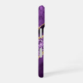 アガテパープル金ゴールドグリッター名前をカスタムするあなたのギフト iPhone 16ケース (右側面)