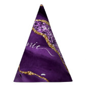 アガテパープル金ゴールドグリッター名前をカスタムするパーティーハット パーティーハット (右)