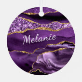 アガテパープル金ゴールド名前をカスタムするクリスマスオーナメント メタルオーナメント (裏面)