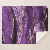 アガテパープル金ゴールド名前をカスタムするシェルパブランケット シェルパブランケット (正面(横))