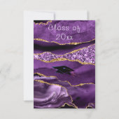 アガテパープル金ゴールド大理石卒業招待状 ノートカード (裏面)