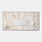 アガテブラウンクリームマーブル名前をカスタムする文字 デスクマット (キーボード&マウス)