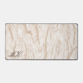 アガテブラウンクリームマーブル名前をカスタムする文字 デスクマット (正面)