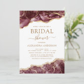 アガテブルゴーニュブライダルシャワー金ゴールド招待状 招待状 (スタンド正面)