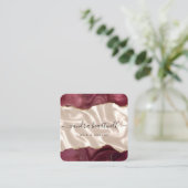 アガテブルゴーニュ金ゴールドグリッターアイボリーシルク スクエア名刺 (スタンド正面)