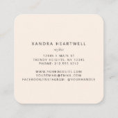 アガテブルゴーニュ金ゴールドグリッターアイボリーシルク スクエア名刺 (裏面)