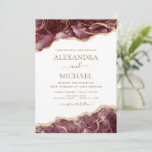 アガテブルゴーニュ金ゴールド結婚式招待状 招待状 (スタンド正面)