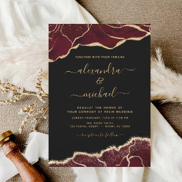 アガテブルゴーニュ金ゴールド結婚式招待状 招待状