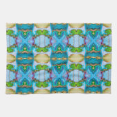 アガテブルーグリーン金ゴールド水彩 キッチンタオル (横)