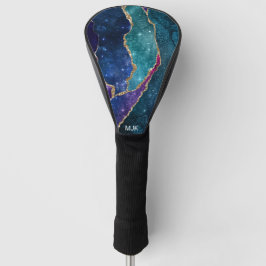 アガテブルーパープルアクア金ゴールド静脈モノグラム ゴルフヘッドカバー