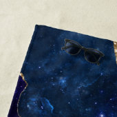 アガテブルーパープルアクア金ゴールド静脈モノグラム ビーチタオル (インサイチュ)