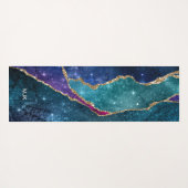 アガテブルーパープルアクア金ゴールド静脈モノグラム ヨガマット (裏面(横))