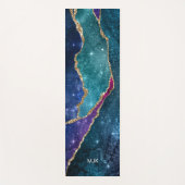 アガテブルーパープルアクア金ゴールド静脈モノグラム ヨガマット (正面)