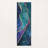 アガテブルーパープルアクア金ゴールド静脈モノグラム ヨガマット (裏面)