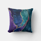 アガテブルーパープルアクア金ゴールド静脈 クッション (正面)