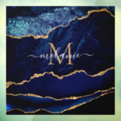 アガテブルー金ゴールド大理石名レターウィンドウの貼り付け ウィンドウサイン (シート3)