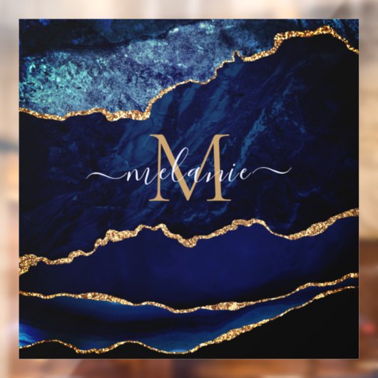 アガテブルー金ゴールド大理石名レターウィンドウの貼り付け ウィンドウサイン (シート2)