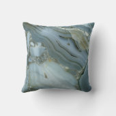 アガテベビーブルー金ゴールド大理石名前をカスタムする文字 クッション (裏面)