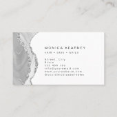 アガテマーブルシルバーグレーグリッターモノグラム 名刺 (裏面)