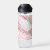 アガテマーブルブルーモダンピンク金ゴールドコレクション ウォーターボトル (背面)