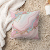 アガテマーブルブルーモダンピンク金ゴールドコレクション クッション (ブランケット)