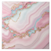 アガテマーブルブルーモダンピンク金ゴールドコレクション タイル (正面)