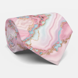 アガテマーブルブルーモダンピンク金ゴールドコレクション ネクタイ