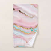 アガテマーブルブルー人気があるピンク金ゴールドコレクション バスタオルセット (ハンドタオル)