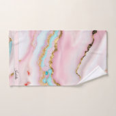 アガテマーブルブルー人気があるピンク金ゴールドコレクション バスタオルセット (ハンドタオル)