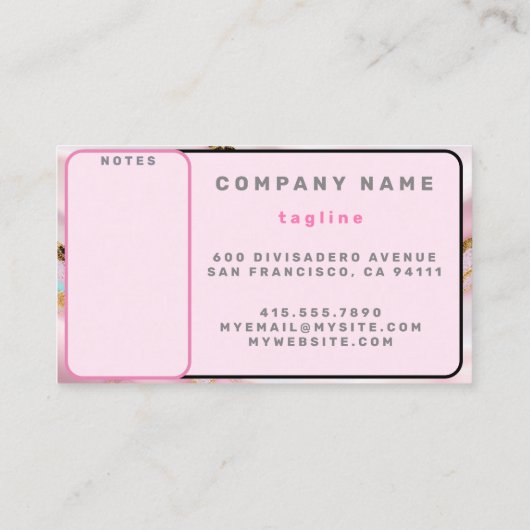 アガテマーブルブルー人気があるピンク金ゴールドコレクション 名刺 (裏面)