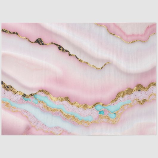 アガテマーブルブルー人気があるピンク金ゴールドコレクション 薄葉紙 (正面)