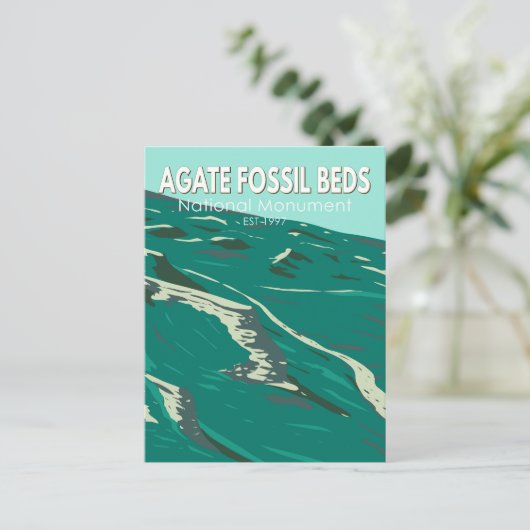 アガテ化石ベッズナショナルモニュメントヴィンテージ ポストカード (スタンド正面)