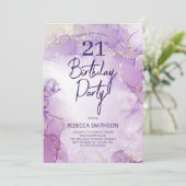 アガテ海軍パープルと金ゴールド21歳の誕生日 招待状 (スタンド正面)
