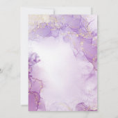 アガテ海軍パープルと金ゴールド21歳の誕生日 招待状 (裏面)