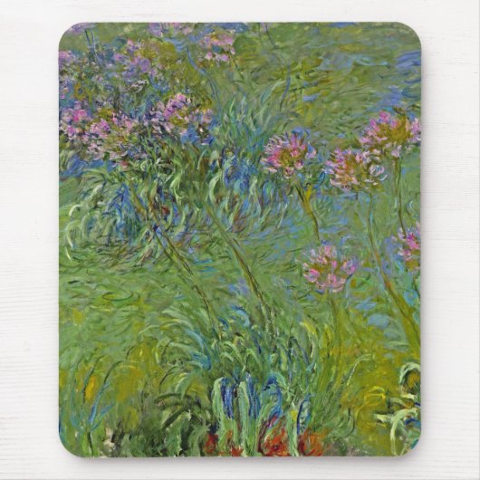 アガパンサスの花 (クロード・モネ作) マウスパッド (正面)