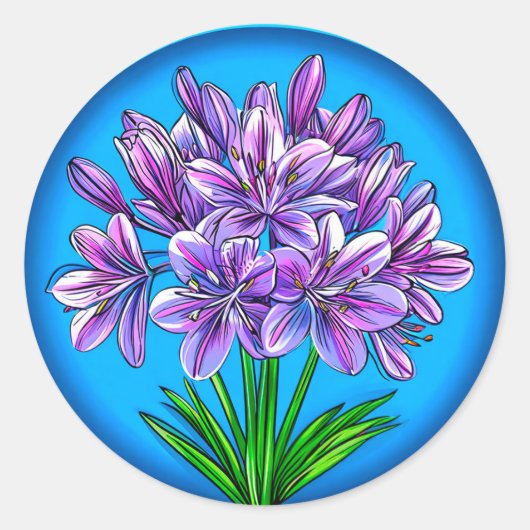 アガパンサスの花 ラウンドシール (正面)